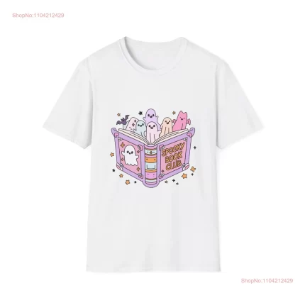 Spooky Book Club Ghosts Softstyle T Shirt long or short sleeves